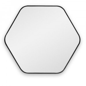 Шестиугольное зеркало в чёрной тонкой раме Hexagon M Black (Хексаген) Smal 80*74 см