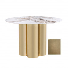 Круглый журнальный стол Керамогранит белый, МДФ, нержавеющая сталь 76AR-63043 